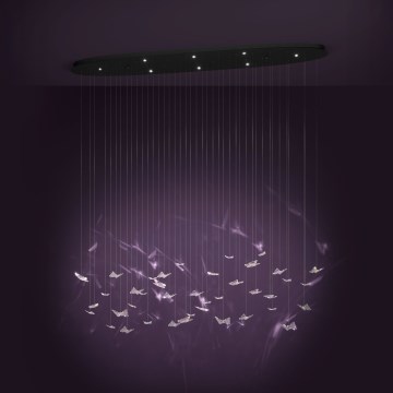 Eglo - LED диммируемая люстра на тросе 8xLED/4,2W/230V чёрная/прозрачная