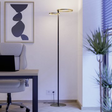 Eglo - LED диммируемая напольная лампа LED/16W/230V + LED/12W золотая/чёрная