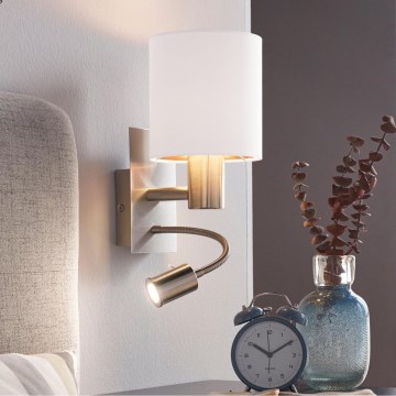 Eglo - LED гибкий светильник 1xE27/40Вт/230В + LED/3,8Вт белый