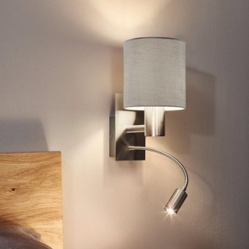 Eglo - LED Гнучкий світильник 1xE27/40W+LED/3,8W taupe
