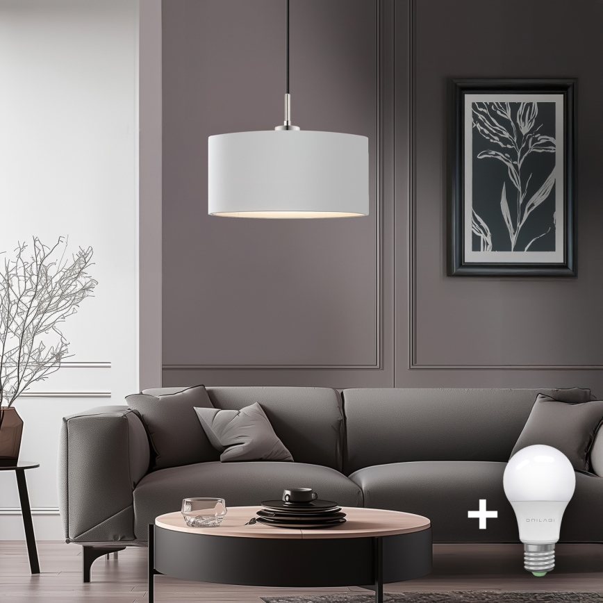 Eglo - LED-люстра на тросе TUNJA 1xE27/60W/230V белая