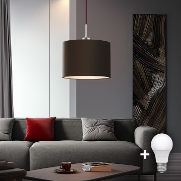 Eglo - LED-люстра на тросе TUNJA 1xE27/60W/230V коричневая