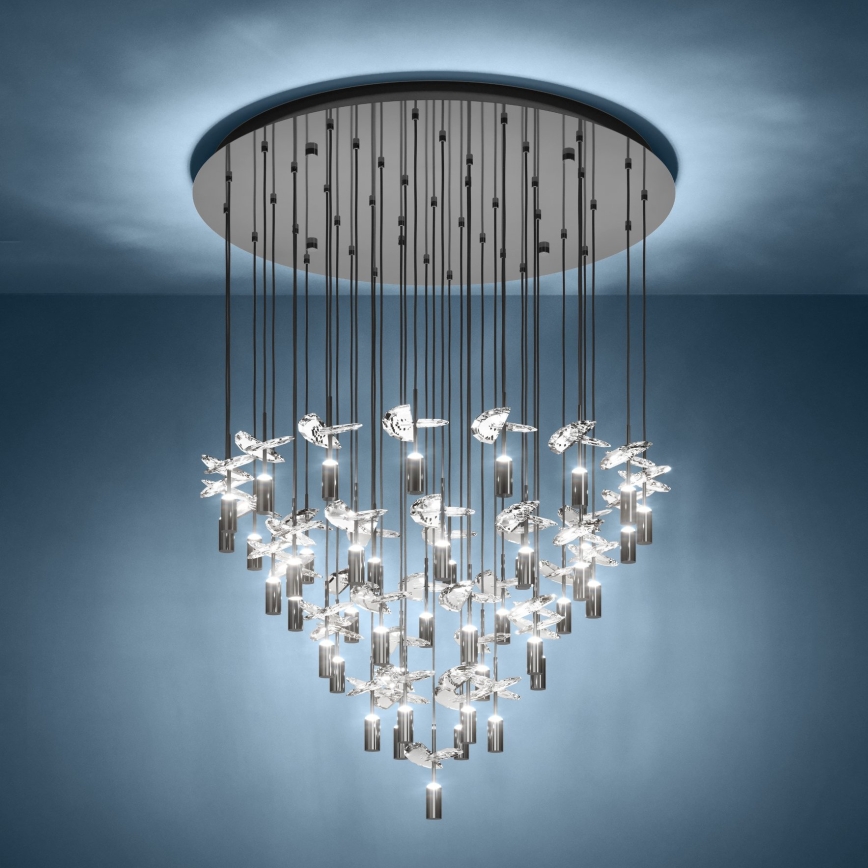 Eglo - LED люстра на тросі 43xLED/2,1W/230V 2200/3000/4000K глянцевий хром