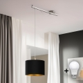 Eglo - LED Люстра на тросі CALCENA 1xE27/60W/230V хром/чорний