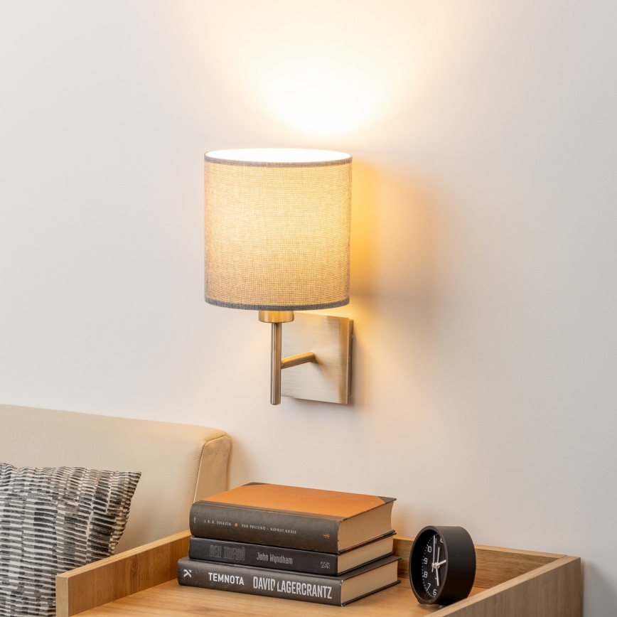 Eglo - Светильник настенный LED TUNJA 1xE27/60W/230V матовый хром/серый
