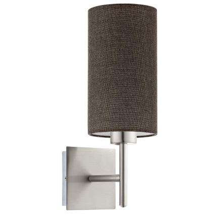 Eglo - LED Настенный светильник TUNJA 1xE27/60W/230V матовый хром/коричневый