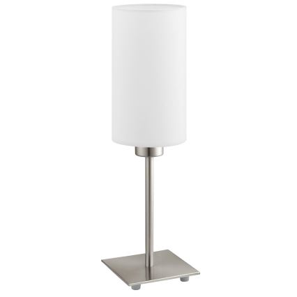 Eglo - LED  Настільна лампа TUNJA 1xE27/60W/230V 26,5 см матовий хром/білий