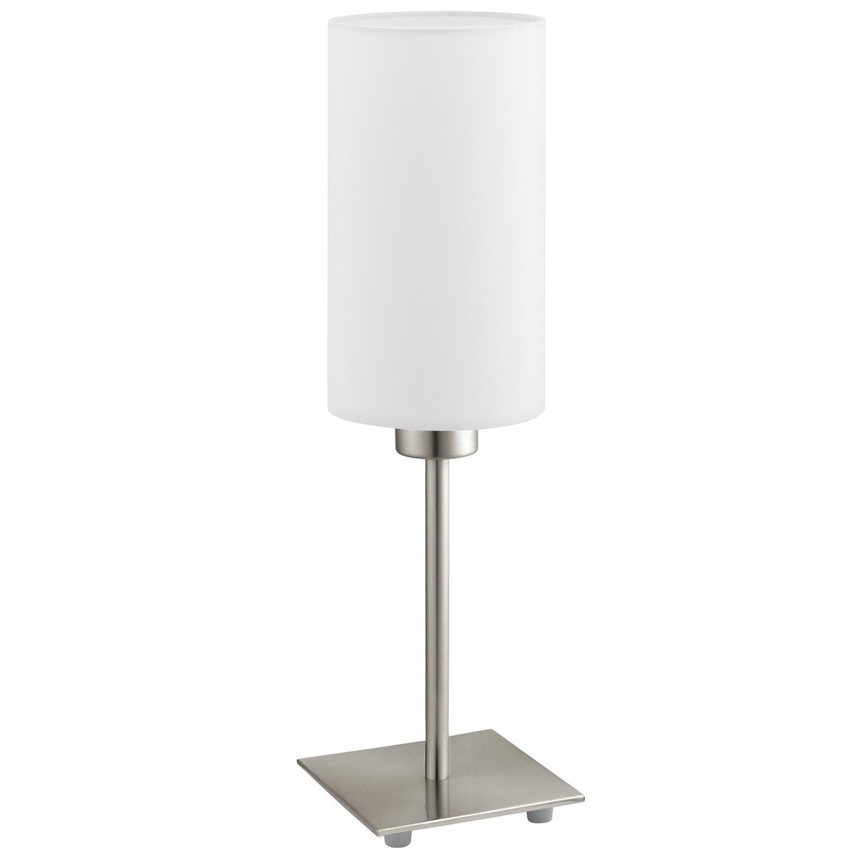Eglo - LED  Настільна лампа TUNJA 1xE27/60W/230V 26,5 см матовий хром/білий