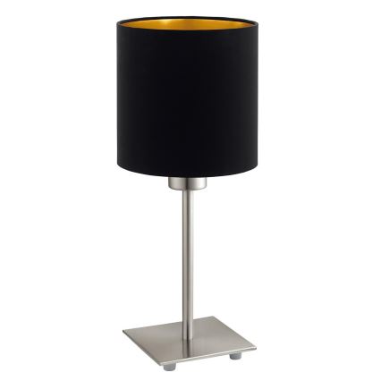 Eglo - LED  Настільна лампа TUNJA 1xE27/60W/230V 26,5 см матовий хром/чорний