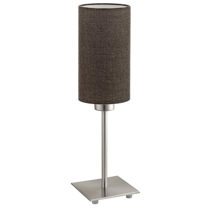 Eglo - LED настільна лампа TUNJA 1xE27/60W/230V 26,5 см матовий хром/коричневий