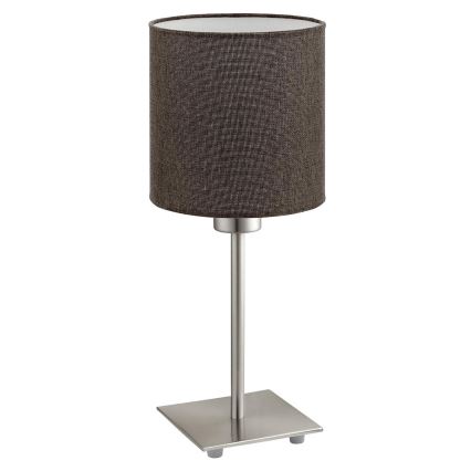 Eglo - LED  Настільна лампа TUNJA 1xE27/60W/230V 26,5 см матовий хром/коричневий