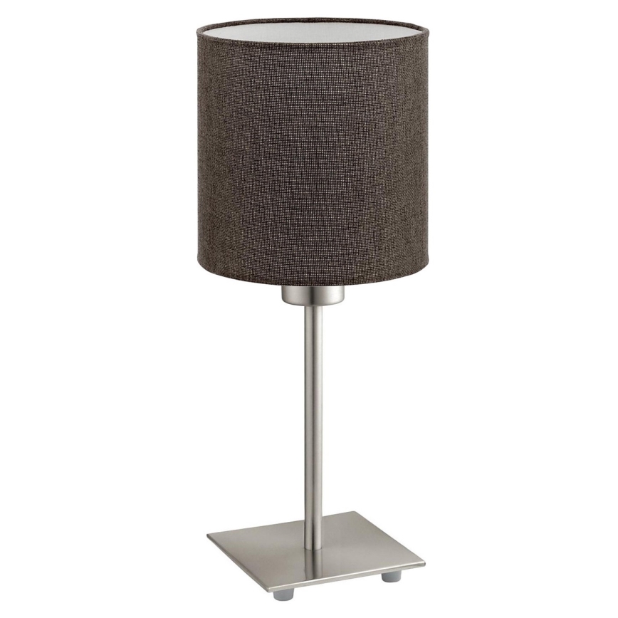 Eglo - LED  Настільна лампа TUNJA 1xE27/60W/230V 26,5 см матовий хром/коричневий