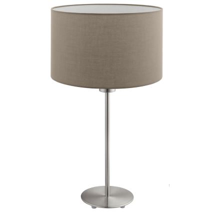 Eglo - LED  настільна лампа TUNJA 1xE27/60W/230V 38,5 cm матовий хром/таупе