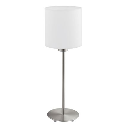 Eglo - LED  Настільна лампа TUNJA 1xE27/60W/230V 38,5 см матовий хром/білий
