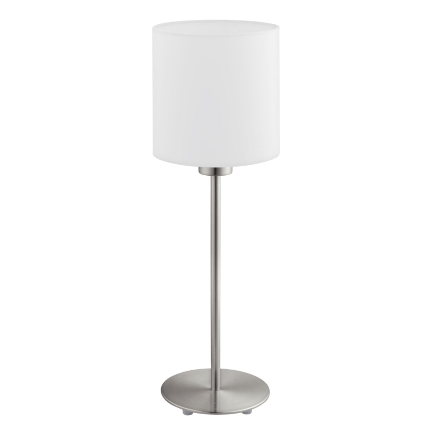Eglo - LED  Настільна лампа TUNJA 1xE27/60W/230V 38,5 см матовий хром/білий