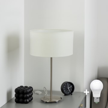 Eglo - LED  Настільна лампа TUNJA 1xE27/60W/230V 38,5 см матовий хром/білий