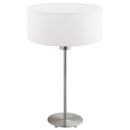 Eglo - LED  Настільна лампа TUNJA 1xE27/60W/230V 38,5 см матовий хром/білий