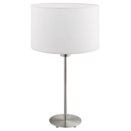 Eglo - LED  Настільна лампа TUNJA 1xE27/60W/230V 38,5 см матовий хром/білий
