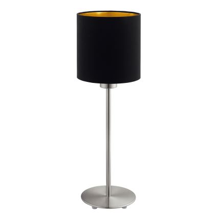 Eglo - LED  Настільна лампа TUNJA 1xE27/60W/230V 38,5 см матовий хром/чорний