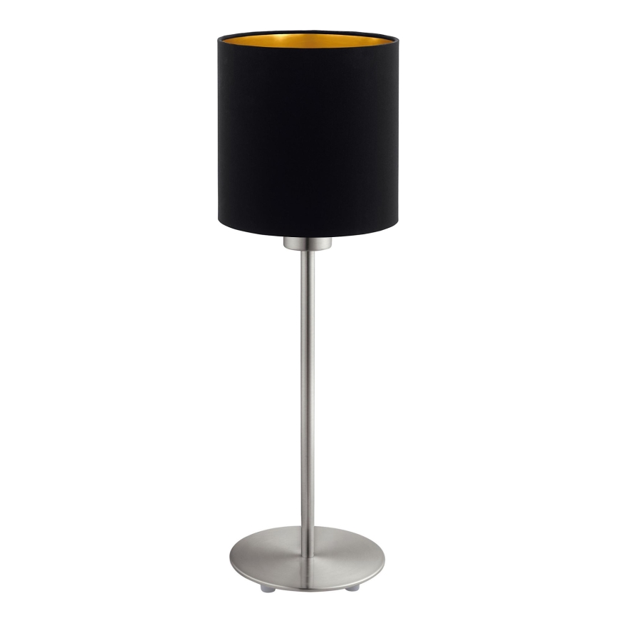 Eglo - LED  Настільна лампа TUNJA 1xE27/60W/230V 38,5 см матовий хром/чорний
