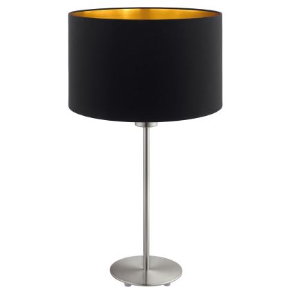 Eglo - LED  Настільна лампа TUNJA 1xE27/60W/230V 38,5 см матовий хром/чорний
