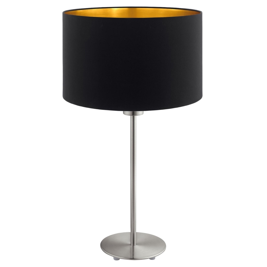 Eglo - LED  Настільна лампа TUNJA 1xE27/60W/230V 38,5 см матовий хром/чорний