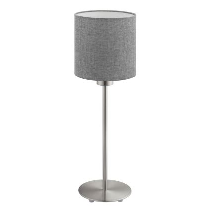 Eglo - LED  Настільна лампа TUNJA 1xE27/60W/230V 38,5 см матовий хром/сірий