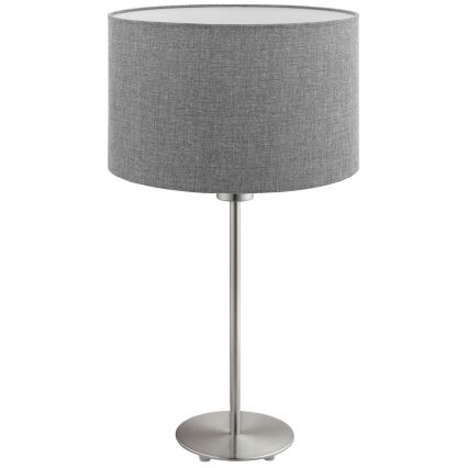 Eglo - LED  Настільна лампа TUNJA 1xE27/60W/230V 38,5 см матовий хром/сірий