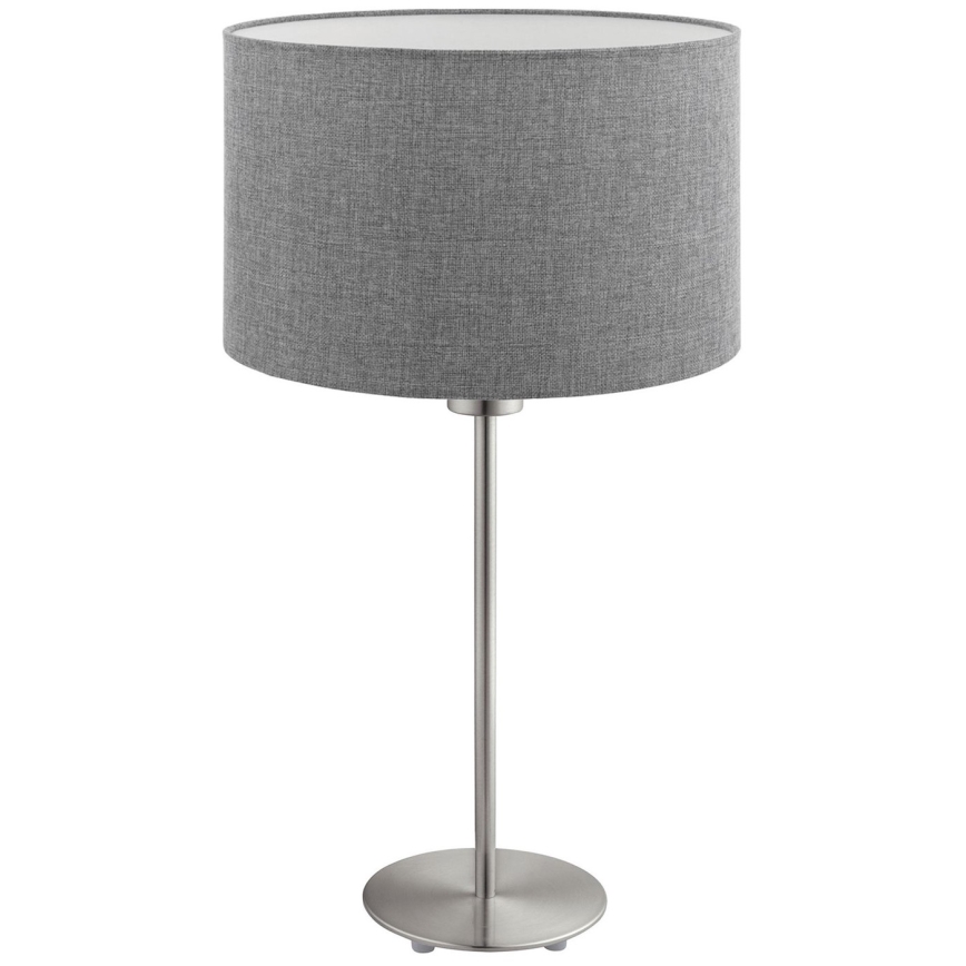 Eglo - LED  Настільна лампа TUNJA 1xE27/60W/230V 38,5 см матовий хром/сірий