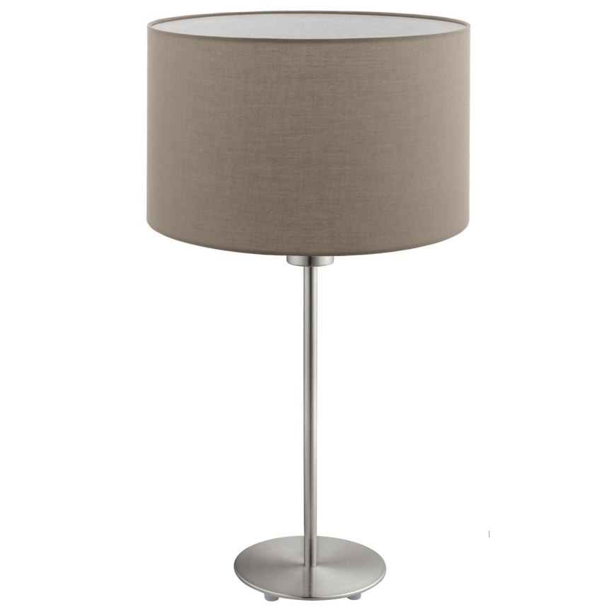 Eglo - LED  Настільна лампа TUNJA 1xE27/60W/230V 38,5 см матовий хром/сіро-коричневий