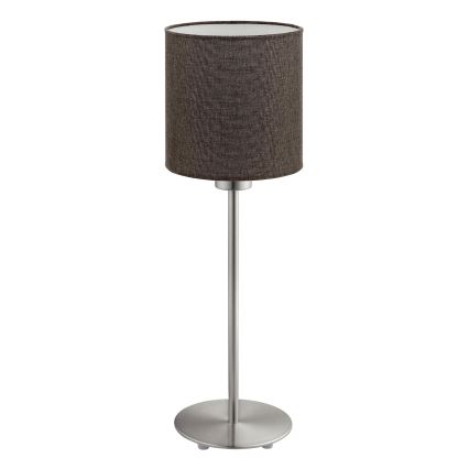 Eglo - LED  Настільна лампа TUNJA 1xE27/60W/230V 38,5 см матовий хром/коричневий