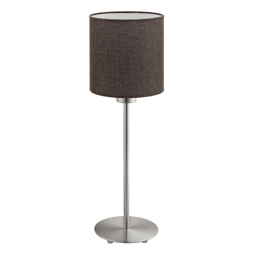 Eglo - LED  Настільна лампа TUNJA 1xE27/60W/230V 38,5 см матовий хром/коричневий