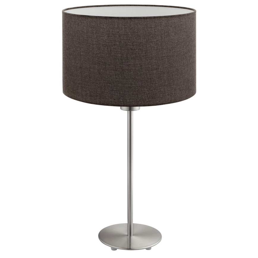 Eglo - LED  Настільна лампа TUNJA 1xE27/60W/230V 38,5 см матовий хром/коричневий