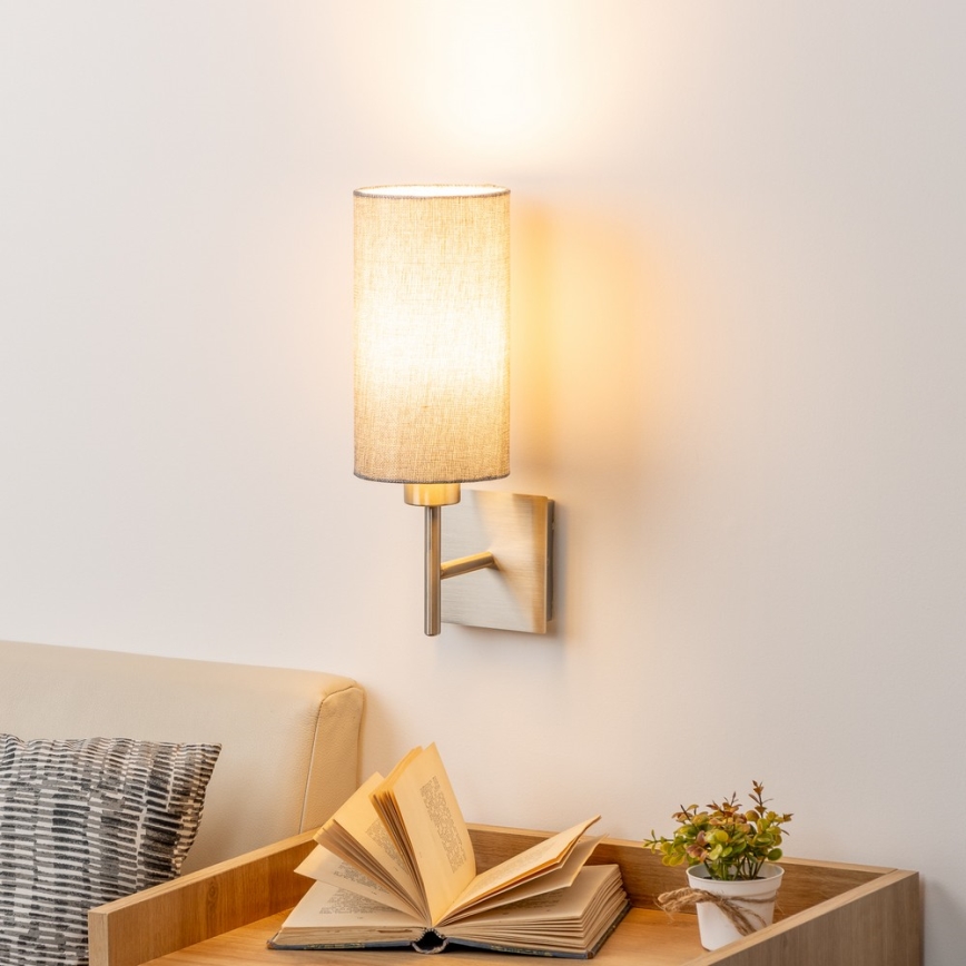 Eglo - LED  Настінний світильник TUNJA 1xE27/60W/230V матовий хром/сірий