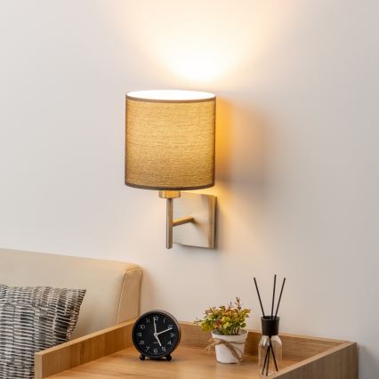 Eglo - LED  Настінний світильник TUNJA 1xE27/60W/230V матовий хром/коричневий