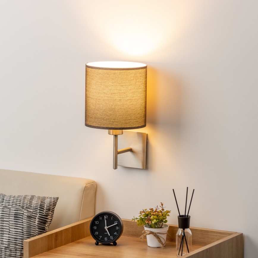 Eglo - LED  Настінний світильник TUNJA 1xE27/60W/230V матовий хром/коричневий