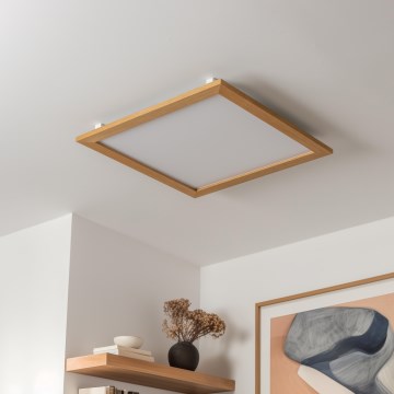Eglo - LED Панель з регулюванням яскравості SALOBRENA-TW WOOD LED/32,5W/230V 2700-6500K 64x64 см коричневий + пульт дистанційного керування