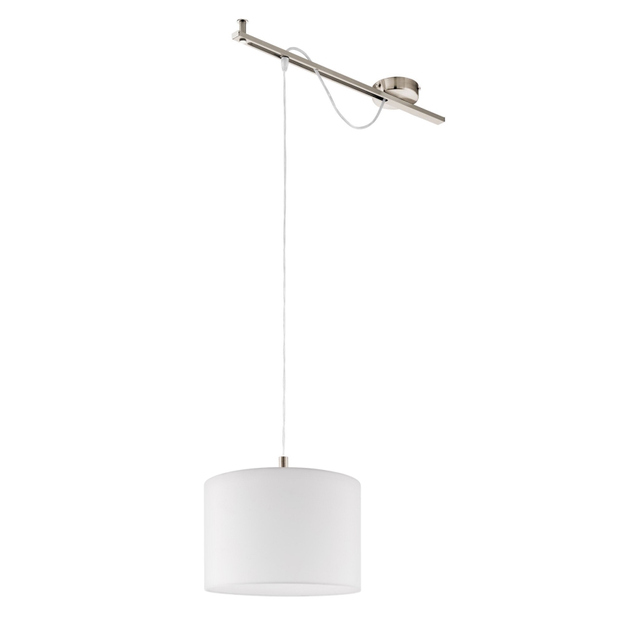 Eglo - LED  Підвісна люстра CALCENA 1xE27/60W/230V матовий хром/білий