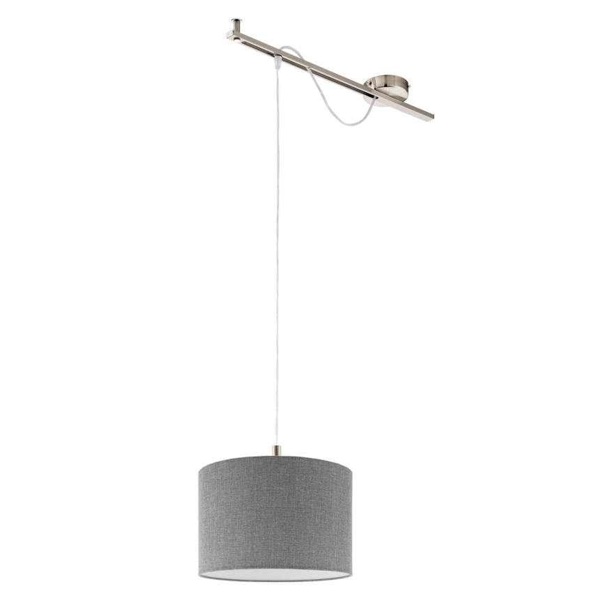 Eglo - LED  Підвісна люстра CALCENA 1xE27/60W/230V хром/сірий