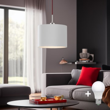 Eglo - LED  Підвісна люстра TUNJA 1xE27/60W/230V білий