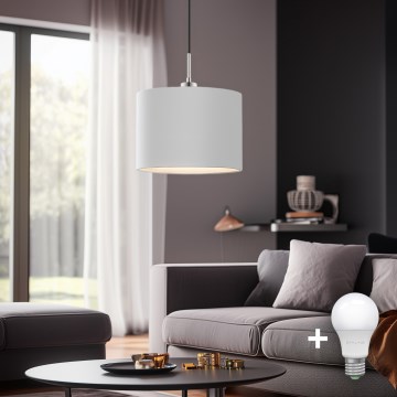 Eglo - LED  Підвісна люстра TUNJA 1xE27/60W/230V білий