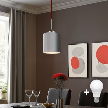 Eglo - LED  Підвісна люстра TUNJA 1xE27/60W/230V сірий