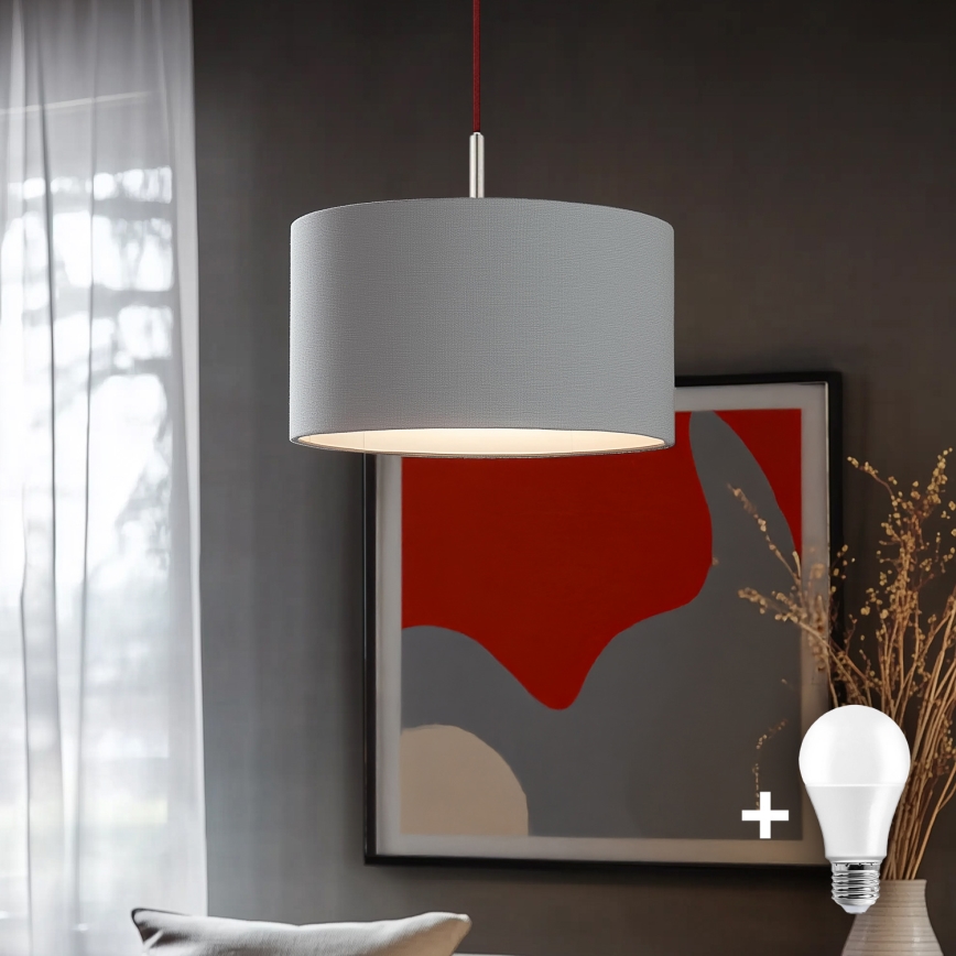 Eglo - LED  Підвісна люстра TUNJA 1xE27/60W/230V сірий