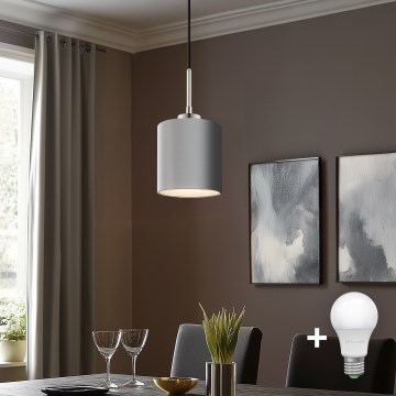 Eglo - LED  Підвісна люстра TUNJA 1xE27/60W/230V сірий