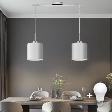 Eglo - LED  Підвісна люстра TUNJA 2xE27/60W/230V білий