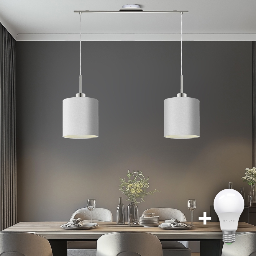 Eglo - LED  Підвісна люстра TUNJA 2xE27/60W/230V білий