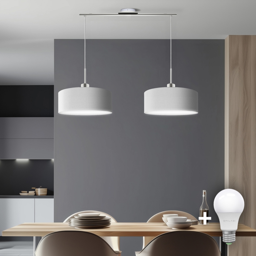 Eglo - LED  Підвісна люстра TUNJA 2xE27/60W/230V білий