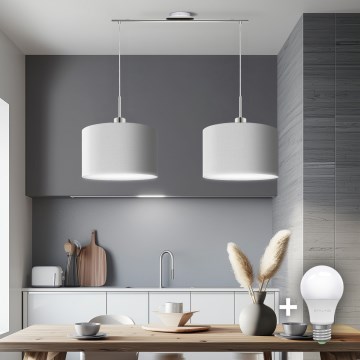 Eglo - LED  Підвісна люстра TUNJA 2xE27/60W/230V білий