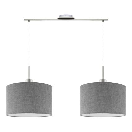 Eglo - LED  Підвісна люстра TUNJA 2xE27/60W/230V сірий