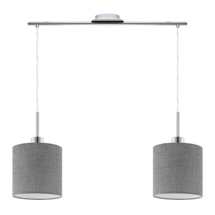 Eglo - LED  Підвісна люстра TUNJA 2xE27/60W/230V сірий
